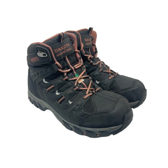 Dakota Women’s Mid-Cut Alum Toe Comp Plate 2007 Hiker Boots Black/Pink Size 8.5M - Picture 1 of 8